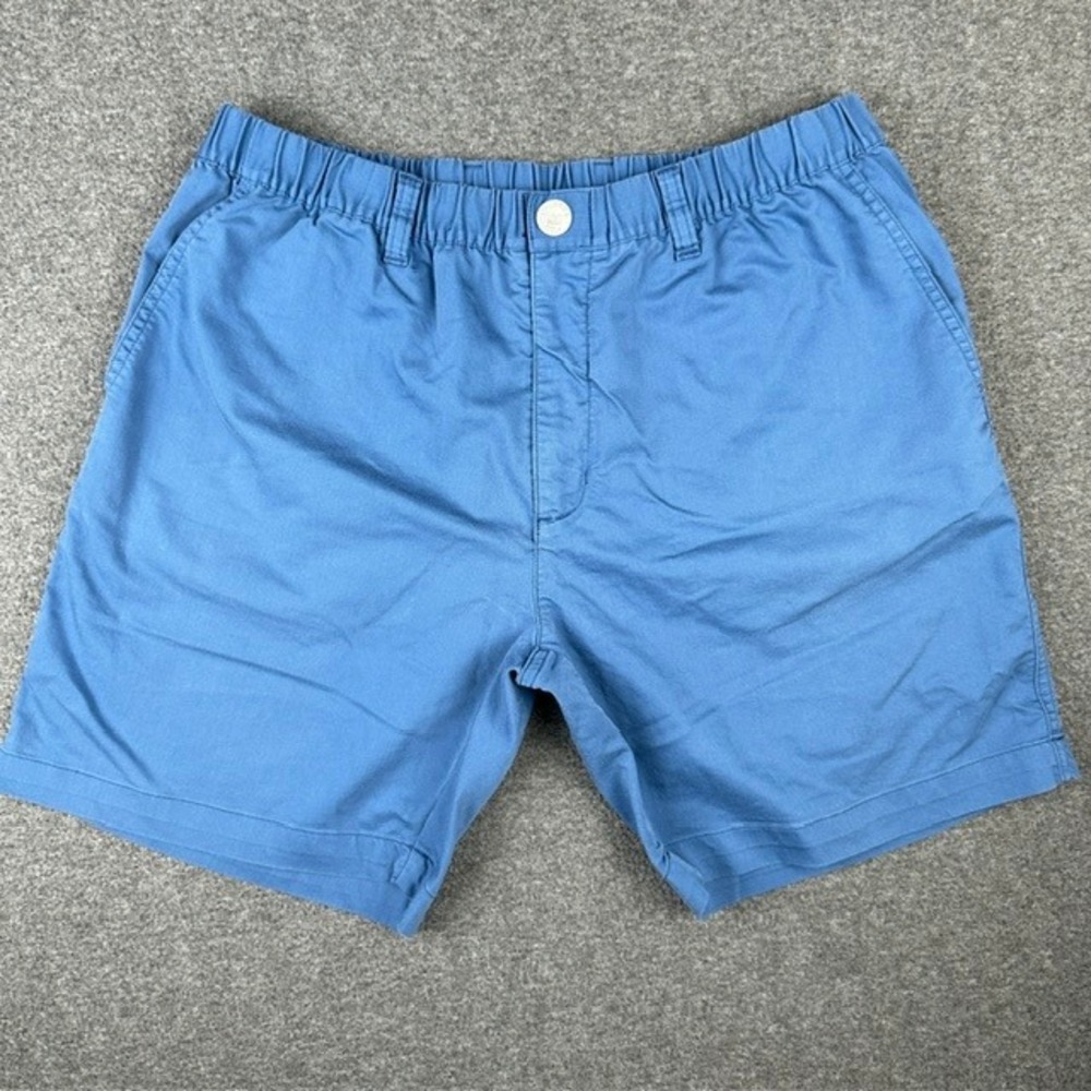 Chubbies Golf Mens Blue Elastic Waist 7 Inch Inseam Chino Shorts Size Large